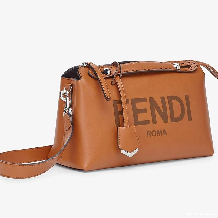 Cheap The Medium ROMA Calf Logo Leather In Bag Brown Boston Way Fendi By 0812